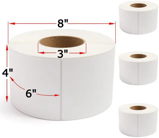 Main image of ALPHA LABEL - 4" x 6" Direct Thermal Labels, 4 Rolls, 4000 Labels, 3 Core, No Ribbon Required, Made in Canada, Compatible with Zebra Industrial Printers