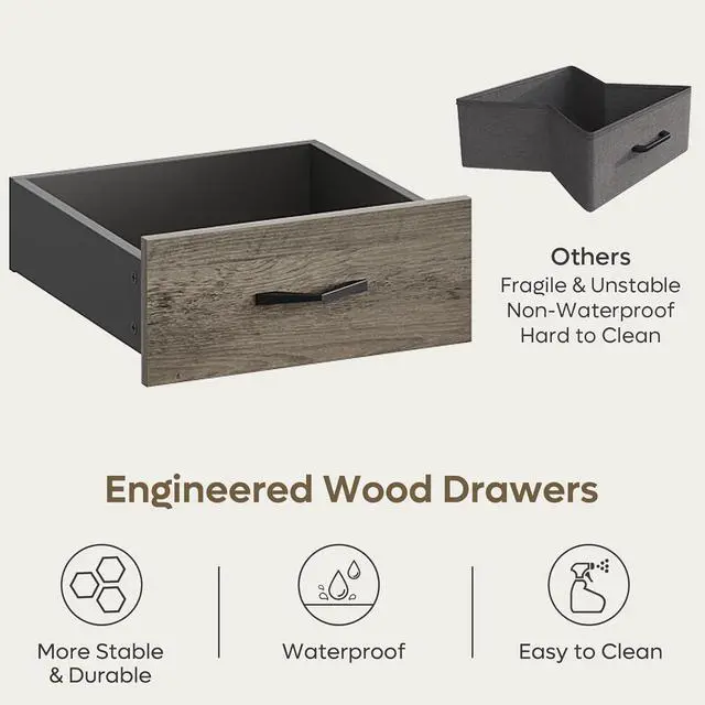 Alt view image 6 of 7 - Bestier 59'' Executive Desk with File and Storage Drawers and Cabinet, Computer Writing Desk with Keyboard Tray and 2 Open Compartments for Home Office