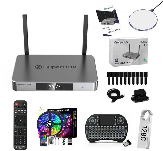 Alt view image 11 of 18 - (Latest) 2025 S6 ULTRA Smart TV Box Android 12, 4GB RAM, 128GB Storage, 6K HD, Built-in Voice Control, Android Box, Versatile Streaming Media Player, Free Channels with Zero Subscription Fees