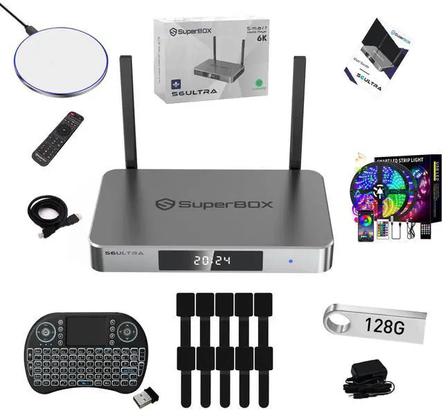 Alt view image 10 of 18 - (Latest) 2025 S6 ULTRA Smart TV Box Android 12, 4GB RAM, 128GB Storage, 6K HD, Built-in Voice Control, Android Box, Versatile Streaming Media Player, Free Channels with Zero Subscription Fees