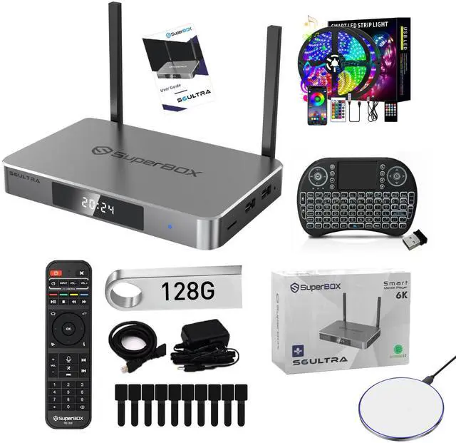 Alt view image 9 of 18 - (Latest) 2025 S6 ULTRA Smart TV Box Android 12, 4GB RAM, 128GB Storage, 6K HD, Built-in Voice Control, Android Box, Versatile Streaming Media Player, Free Channels with Zero Subscription Fees