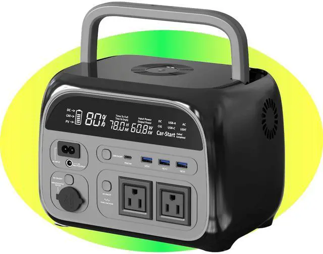 Main image of CTOLITY Portable Power Station 481Wh LiFePO Battery Backup 500W (600W peak) AC Outlets, Battery Power Supply, Solar Generator for Camping, Off-grid, Power Outage 500 Wh 500W/481WH