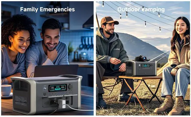 Alt view image 6 of 6 - CTOLITY Portable Power Station, 1600W (Peak 3200W) Solar Generator, Full Charge in 1 hour, 1024wh LiFePO4 Battery for Home Backup, Power Outages, and Outdoor Camping 1600W+100W SOLAR PANEL