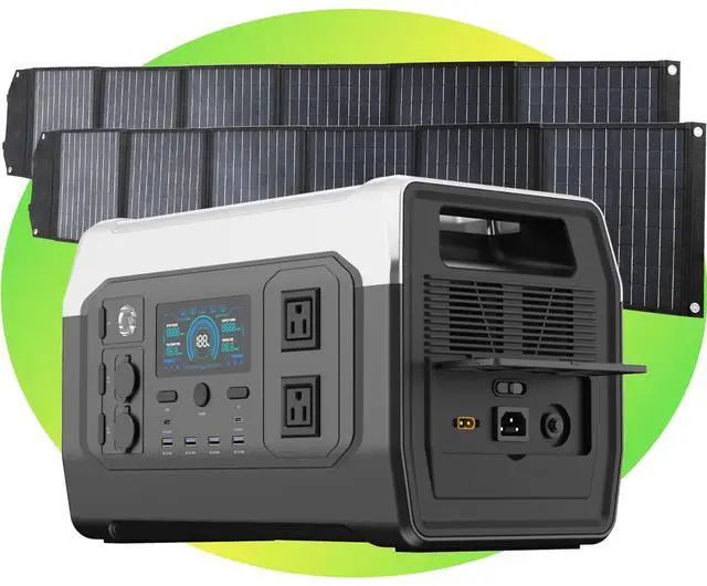 Main image of CTOLITY Portable Power Station, 1600W (Peak 3200W) Solar Generator, Full Charge in 1 hour, 1024wh LiFePO4 Battery for Home Backup, Power Outages, and Outdoor Camping 1600W+400W SOLAR PANEL