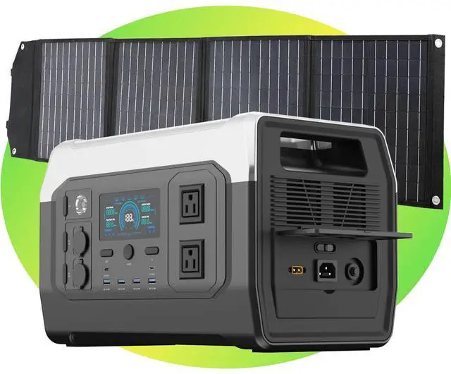 Main image of CTOLITY Portable Power Station, 1600W (Peak 3200W) Solar Generator, Full Charge in 1 hour, 1024wh LiFePO4 Battery for Home Backup, Power Outages, and Outdoor Camping 1600W+100W SOLAR PANEL