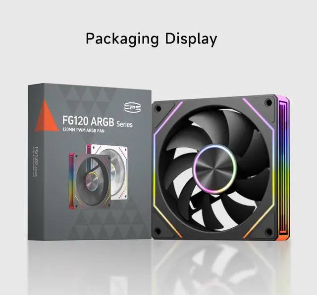 Alt view image 7 of 7 - PCCOOLER CPS FG120R ARGB 120mm Reversed Case Fan, 4-Pin PWM Low-Noise PC Fan, Infinity Mirror Frame, Dual-Sided Silicone Anti-Vibration Pads, Supports PWM Daisy-Chaining Control, Black - Single Pack