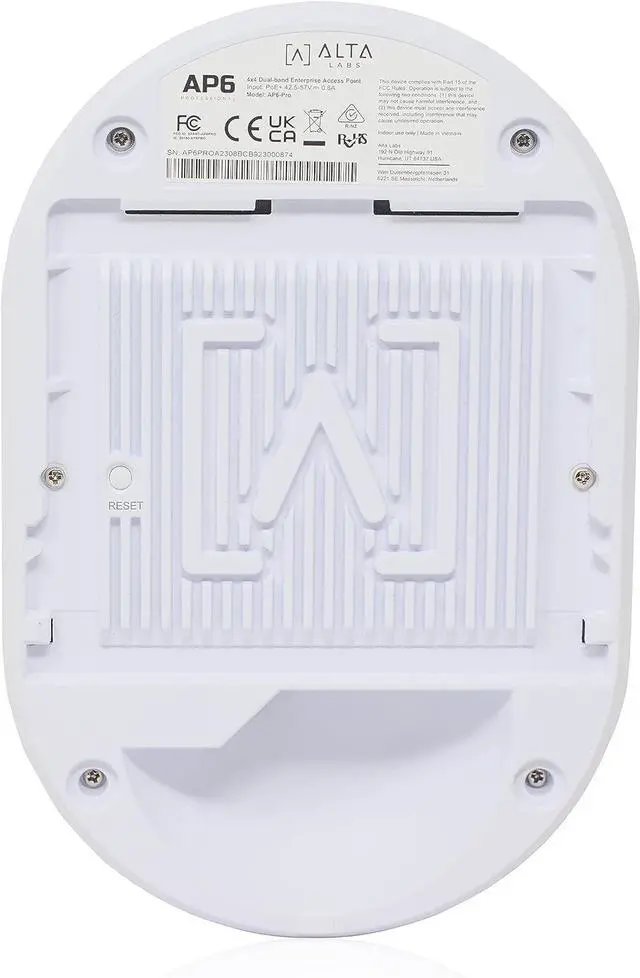 Alt view image 2 of 8 - Alta Labs AP6-PRO WiFi 6 Access Point | High Performance 6.3Gbps Wireless Access Point | Seamless Roaming, PoE+, 4096 QAM | IP54 Rated WiFi Access Point | 4x4 MU-MIMO Antennas for Extended Range