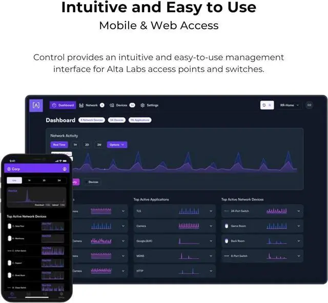 Alt view image 4 of 7 - Alta Labs Control On-Premise Network Controller - Compatible with All Alta Labs WiFi Access Points, Manage Up to 1,000 Devices, PoE+, Advanced Filtering, Hotspot, Secure Enterprise Network Manage