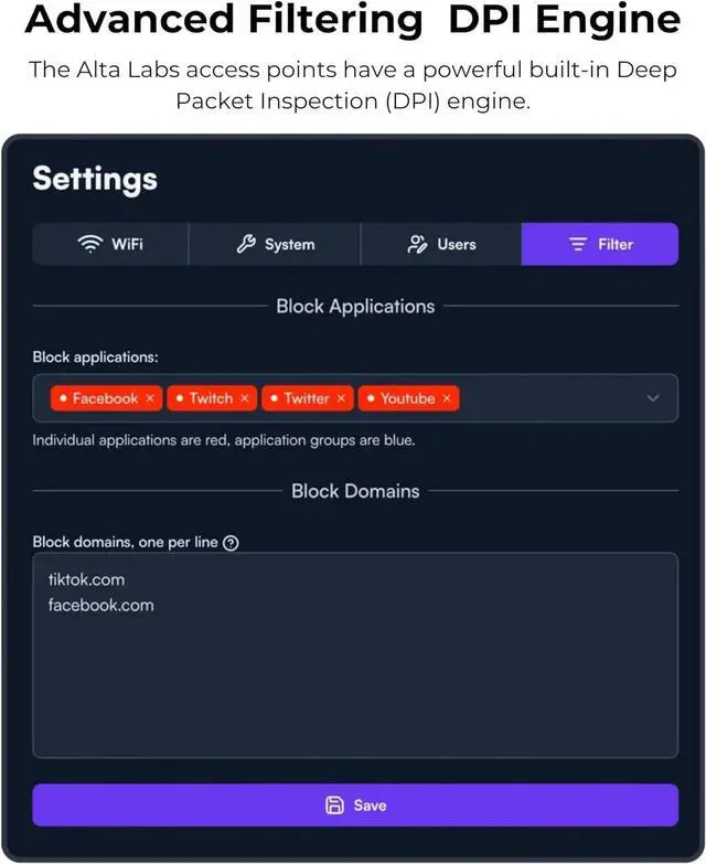 Alt view image 7 of 7 - Alta Labs Control On-Premise Network Controller - Compatible with All Alta Labs WiFi Access Points, Manage Up to 1,000 Devices, PoE+, Advanced Filtering, Hotspot, Secure Enterprise Network Manage
