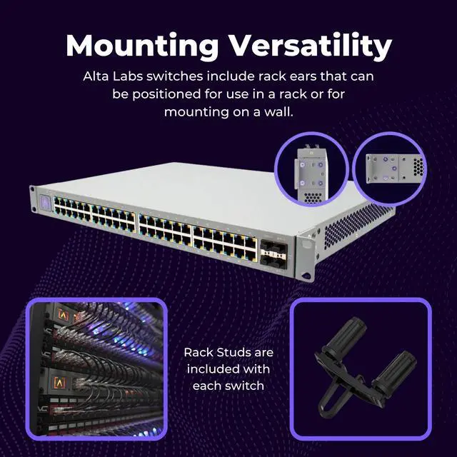 Alt view image 4 of 7 - S48APOE | 48-Port Full PoE+ Managed Switch | 740W Power Budget | 32× 1GbE PoE+ Ports | 16× 2.5GbE PoE+ Ports | 4× 10Gb SFP+ Uplinks | Cloud & Bluetooth Management| Rackmount | Fan Cooled