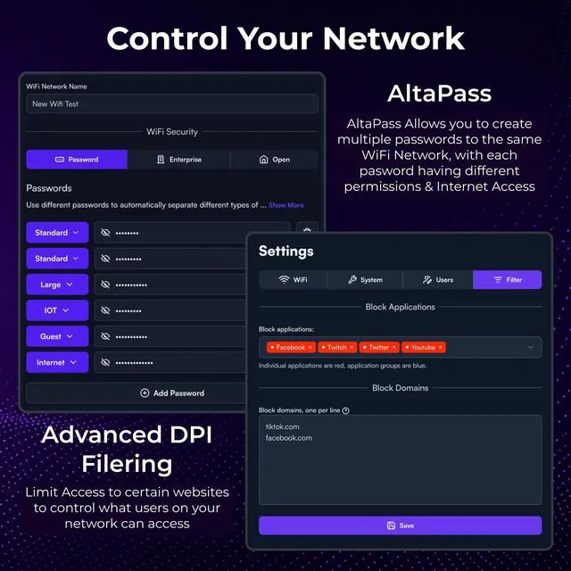 Alt view image 7 of 7 - Alta Labs S24-POE Cloud-Managed PoE+ Switch w/ 24 Gigabit Ethernet Ports and 2 SFP+ Ports, Power Over Ethernet on 16 Ports, 240W PoE Budget, 2 SFP+ Ports Support Up To 10 Gbps Fiber/Copper Connections