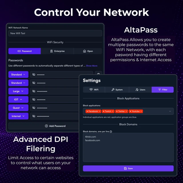 Alt view image 7 of 7 - Alta Labs S8-POE | 8 Port Multi-Gigabit Managed Ethernet Switch with 4 PoE+ Ports | 60W PoE Budget | Desktop or Wall Mount | Manage Network via Cloud or Local Controller | Ethernet Splitter