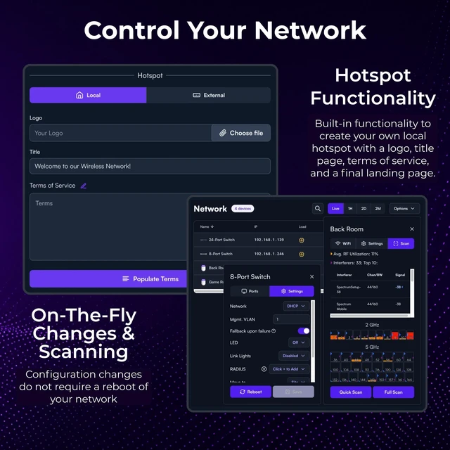 Alt view image 6 of 7 - Alta Labs Route10 High-Performance Qualcomm Quad-Core Hardware-Accelerated 10 Gbps VPN Router | 2 10 Gbps SFP+ and 4 2.5 Gbps Ports | Real-Time Stats | 40W PoE+ to Power Alta Labs WiFi Access Points