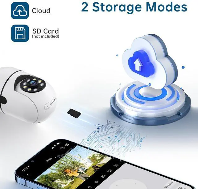 Alt view image 6 of 7 - 2K Light Bulb Security Camera 5G&2.4Ghz WiFi Security Cameras Wireless Outdoor Indoor,Cameras for Home Security Outside Indoor,Motion Detection and Alarm,Two-Way Talk,Color Night Vision (2Pack)Cam