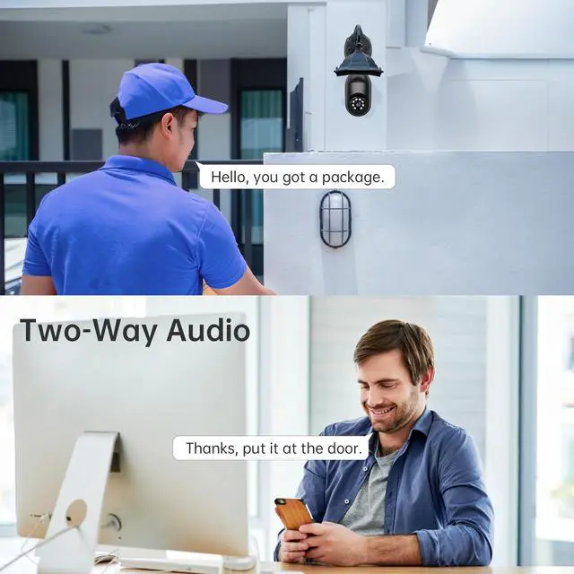 Alt view image 5 of 6 - Light Bulb Security Camera 2Pack 5G& 2.4GHz WiFi 2K Security Cameras Wireless Outdoor Motion Detection and Alarm,Two-Way Talk,Color Night Vision,Human Detection, Bulb Camera Compatible with Alexa