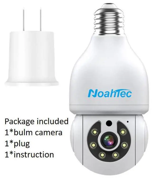 Alt view image 2 of 5 - Noahtec Wireless 2K Light Bulb Camera with 5G/2.4G Compatibility, Two-Way Talk, and Humanoid Tracking  Smart Alarm and Color Night Vision for Enhanced Home Security