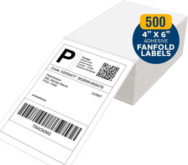 Alt view image 2 of 7 - LabelMe 4x6 Thermal Labels - 4x6 Labels, Shipping Labels, 4x6 Fanfold Label Paper- Shipping Supplies & Small Business Essentials - Thermal Printer Labels for USPS, FedEx, UPS 500 Labels