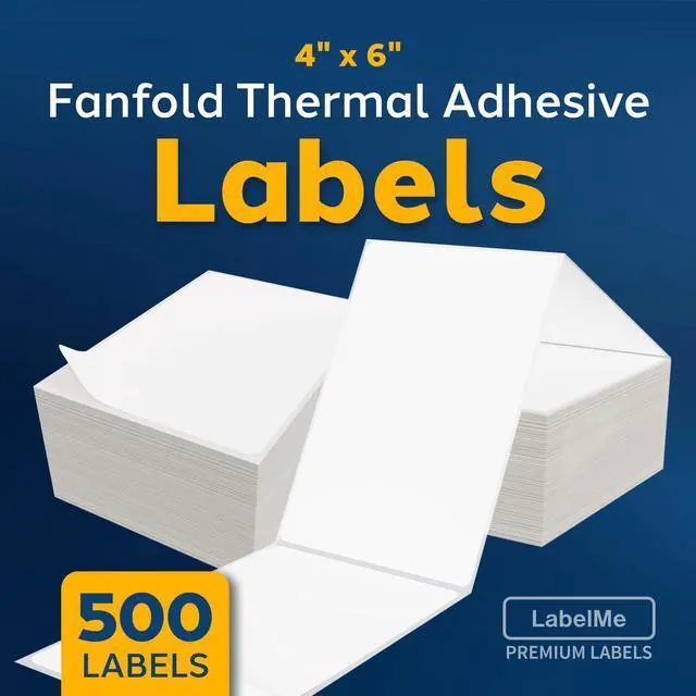 Alt view image 3 of 7 - LabelMe 4x6 Thermal Labels - 4x6 Labels, Shipping Labels, 4x6 Fanfold Label Paper- Shipping Supplies & Small Business Essentials - Thermal Printer Labels for USPS, FedEx, UPS 500 Labels