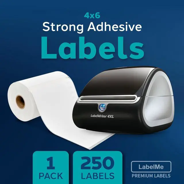 Alt view image 3 of 7 - LabelMe 4x6 Shipping Labels Roll, Thermal Labels 4x6 Compatible with Dymo 4XL Label Printer, Perforated Strong Adhesive 250 Per Roll