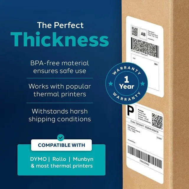 Alt view image 4 of 6 - LabelMe 4x6 Shipping Labels Roll, Thermal Labels 4x6 Compatible with Dymo 4XL Label Printer, Perforated Strong Adhesive 2500 Labels (250 Per Roll X 10 Rolls)