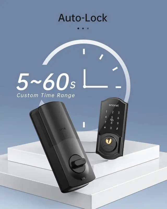 Alt view image 7 of 7 - SMONET WiFi Smart Door Lock,Keyless Entry Keypad Deadbolt with Gateway Remote Control Digital Front Door Lock Bluetooth Electronic Auto Lock Touchscreen Work with Alexa Code for Home Office Airbnb