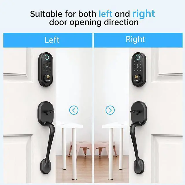 Alt view image 5 of 7 - SMONET Front Door Lock Set with Handle for Front Door Fingerprint Keyless Entry Bluetooth Electronic Digital Keypad Door Lock Deadbolt, Auto Lock Work with Alexa, Easy to Install