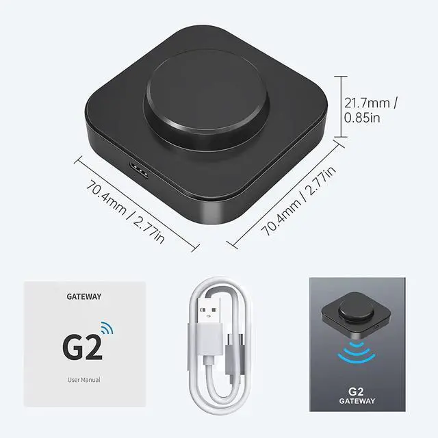 Alt view image 7 of 7 - SMONET Smart Lock Wi-Fi Gateway, G2 Gateway Wi-Fi Bridge Remote Control Smart Door Lock, Smart Hub Work with Alexa Voice Control for Houses and Hotel