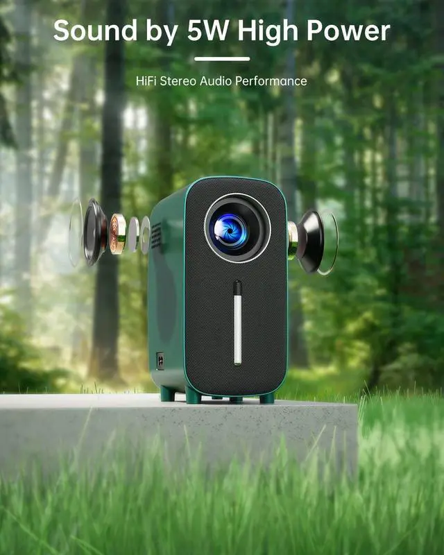 Alt view image 7 of 7 - HISION Mini Portable Bluetooth Movie Projector, 1080P 4K Outdoor Home TV Proyector 8500L HD Video Led Projectors Gaming Cinema Theater Camping Support TV Stick Laptop Phone Tablet HDMI USB