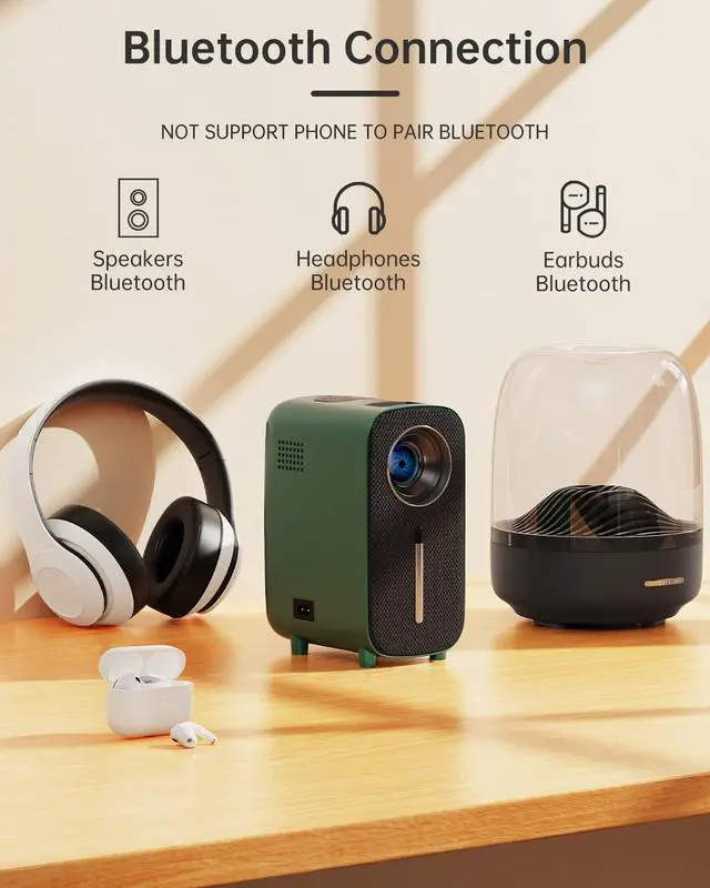 Alt view image 3 of 7 - HISION Mini Portable Bluetooth Movie Projector, 1080P 4K Outdoor Home TV Proyector 8500L HD Video Led Projectors Gaming Cinema Theater Camping Support TV Stick Laptop Phone Tablet HDMI USB