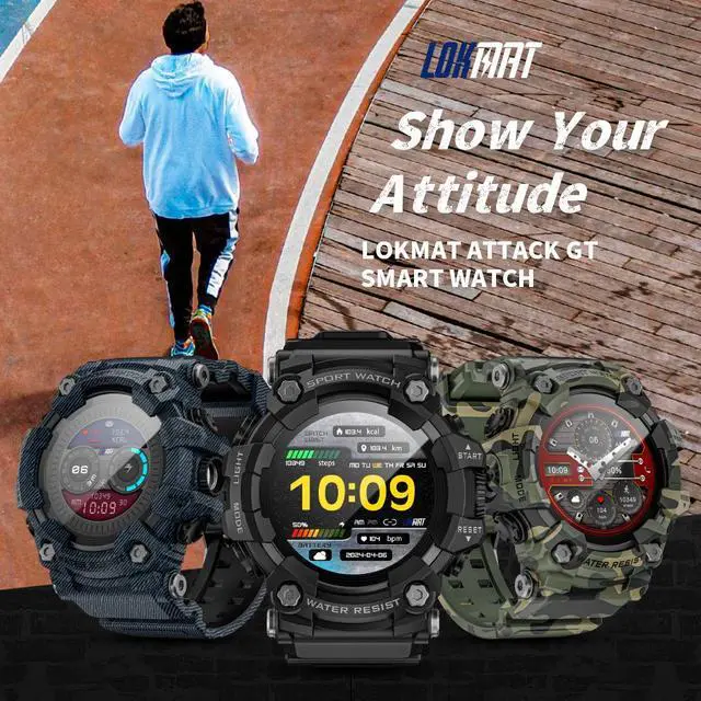 Alt view image 2 of 7 - LOKMAT ATTACK GT smart watch multi-function Bluetooth call heart rate blood oxygen sleep health monitoring outdoor sports waterproof information push adult boy girl junior high school student