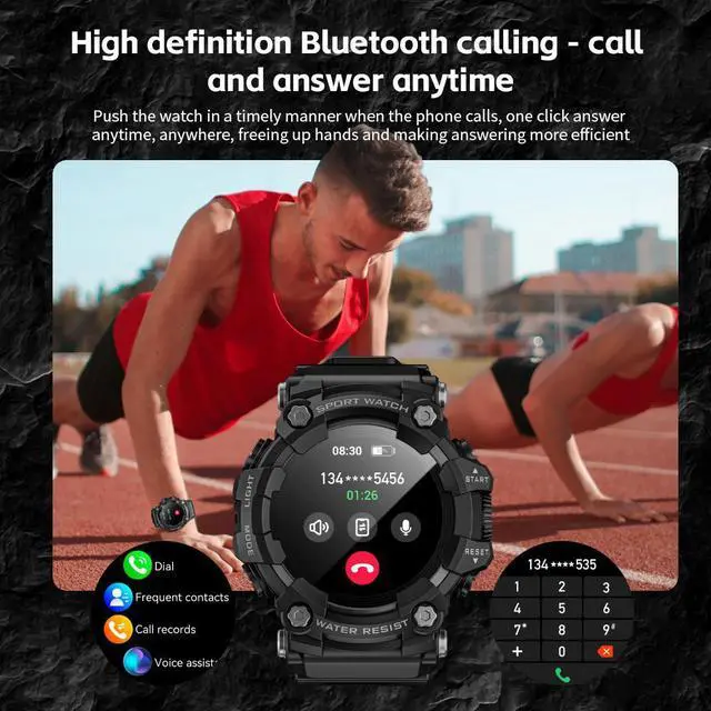 Alt view image 4 of 7 - LOKMAT ATTACK GT smart watch multi-function Bluetooth call heart rate blood oxygen sleep health monitoring outdoor sports waterproof information push adult boy girl junior high school student