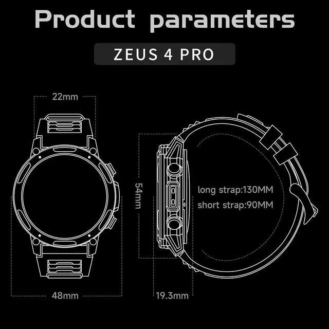Alt view image 7 of 7 - LOKMAT ZEUS 4 PRO Smart Watch 1.43 Inch AMOLED LCD IP68 Waterproof Heart Rate Blood Oxygen Sleep Body Temperature Health Monitoring Sos Emergency Call Bluetooth Call Message Reminder Raise Your Hand