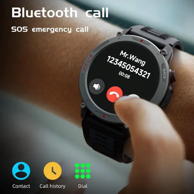 Alt view image 3 of 7 - LOKMAT ZEUS 4 PRO Smart Watch 1.43 Inch AMOLED LCD IP68 Waterproof Heart Rate Blood Oxygen Sleep Body Temperature Health Monitoring Sos Emergency Call Bluetooth Call Message Reminder Raise Your Hand