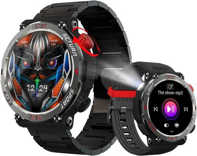 Main image of LOKMAT ZEUS 5 PRO Smart Watch 1.46-Inch Large Round Screen Compass Function Flashlight Function Bluetooth Call Information Push Voice Assistant Sedentary Reminder Remote Photo Taking Music Control