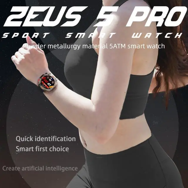 Alt view image 2 of 7 - LOKMAT ZEUS 5 PRO Smart Watch 1.46-Inch Large Round Screen Compass Function Flashlight Function Bluetooth Call Information Push Voice Assistant Sedentary Reminder Remote Photo Taking Music Control