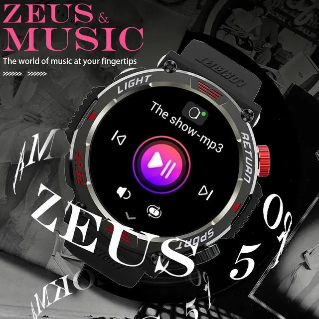 Alt view image 4 of 7 - LOKMAT ZEUS 5 PRO Smart Watch 1.46-Inch Large Round Screen Compass Function Flashlight Function Bluetooth Call Information Push Voice Assistant Sedentary Reminder Remote Photo Taking Music Control
