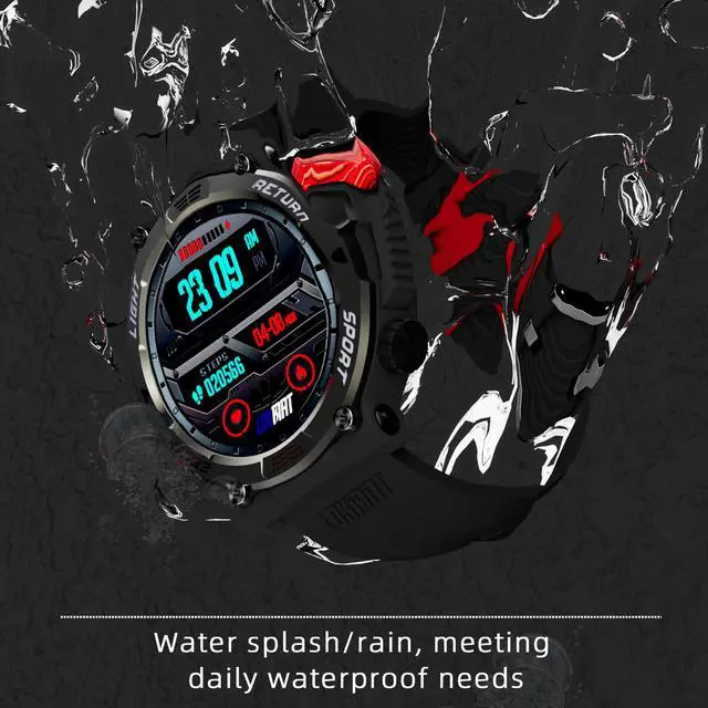 Alt view image 5 of 7 - LOKMAT ZEUS 5 PRO Smart Watch 1.46-Inch Large Round Screen Compass Function Flashlight Function Bluetooth Call Information Push Voice Assistant Sedentary Reminder Remote Photo Taking Music Control