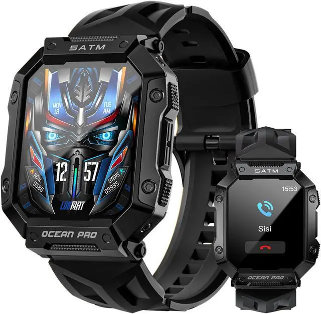 Main image of LOKMAT OCEAN PRO Smart Watch 1.85-Inch Screen Information Reminder Heart Rate Blood Oxygen Sleep Monitoring Multiple Sports Functions Weather Remote Control Photography Music Control IP68 Outdoor