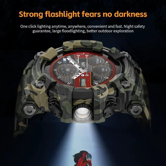 Alt view image 5 of 7 - LOKMAT ATTACK GT smart watch multi-function Bluetooth call heart rate blood oxygen sleep health monitoring outdoor sports waterproof information push adult boy girl junior high school student Green