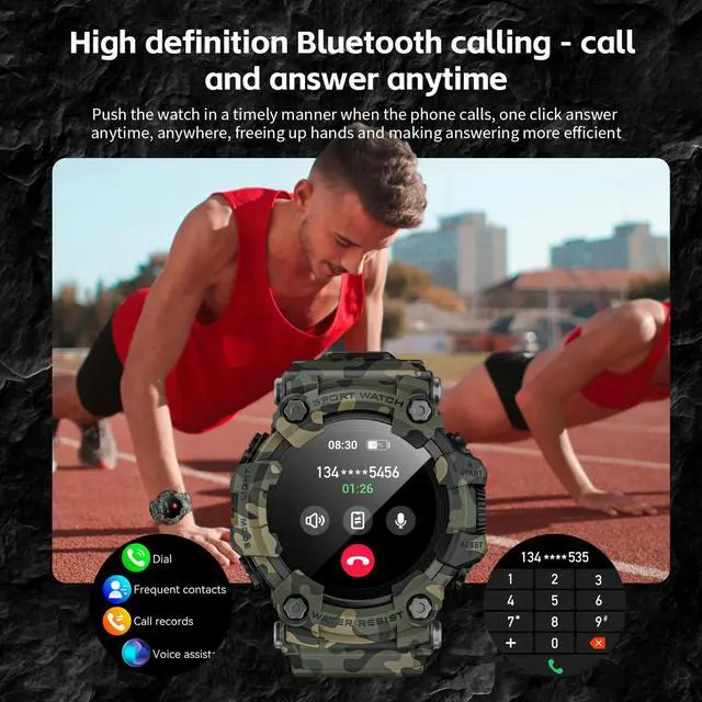 Alt view image 4 of 7 - LOKMAT ATTACK GT smart watch multi-function Bluetooth call heart rate blood oxygen sleep health monitoring outdoor sports waterproof information push adult boy girl junior high school student Green