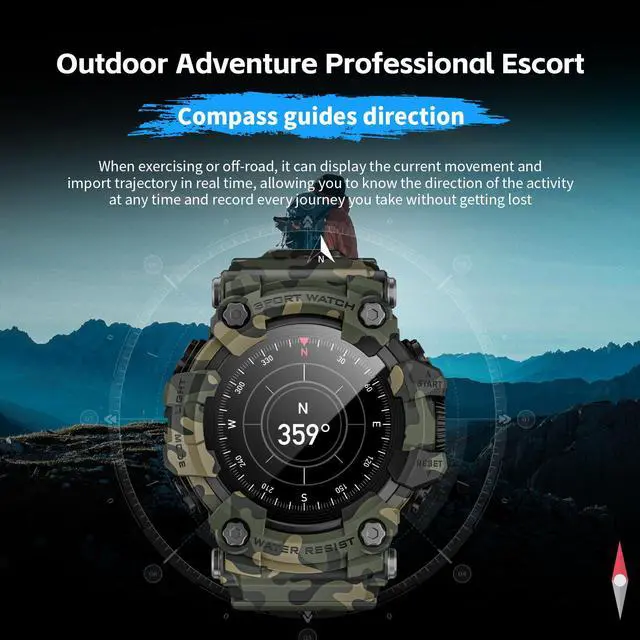 Alt view image 6 of 7 - LOKMAT ATTACK GT smart watch multi-function Bluetooth call heart rate blood oxygen sleep health monitoring outdoor sports waterproof information push adult boy girl junior high school student Green