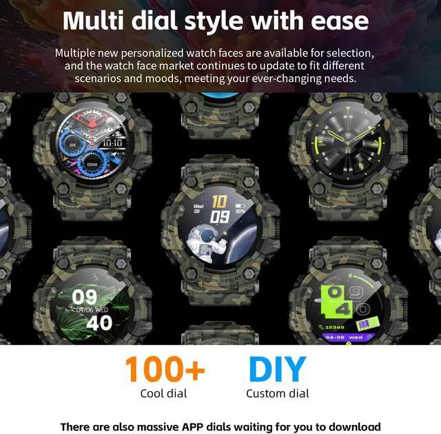 Alt view image 7 of 7 - LOKMAT ATTACK GT smart watch multi-function Bluetooth call heart rate blood oxygen sleep health monitoring outdoor sports waterproof information push adult boy girl junior high school student Green