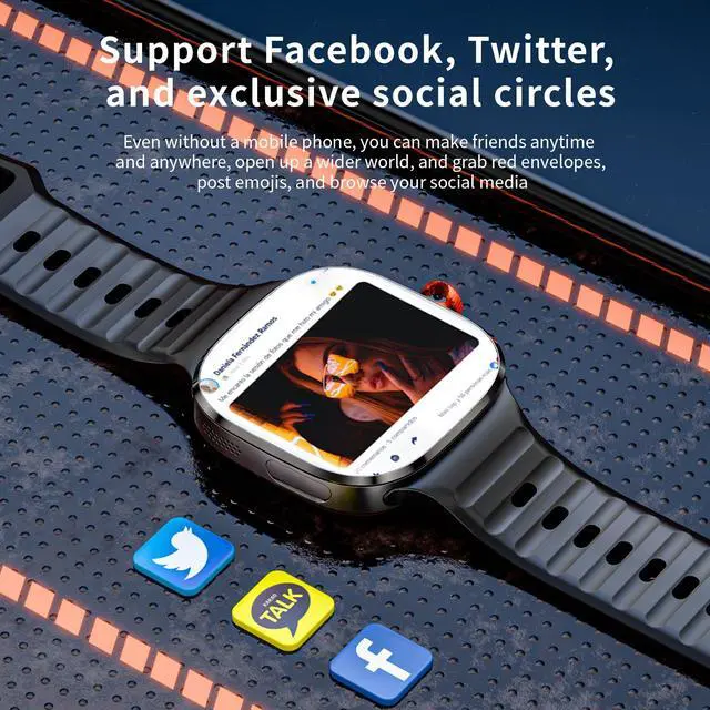 Alt view image 6 of 7 - LOKMAT APPLLP 6 MAX smart phone watch, 4G/5G phone card, full network WiFi, 2.16-inch AMOLED wide screen, 480*480 resolution, pull-out knob HD camera, multi-function black technology watch
