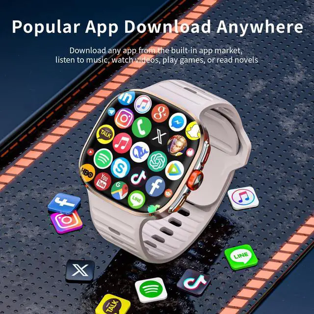 Alt view image 6 of 7 - LOKMAT APPLLP 6 MAX smart phone watch, 4G/5G phone card, full network WiFi, 2.16-inch AMOLED wide screen, 480*480 resolution, pull-out knob HD camera, multi-function black technology watch