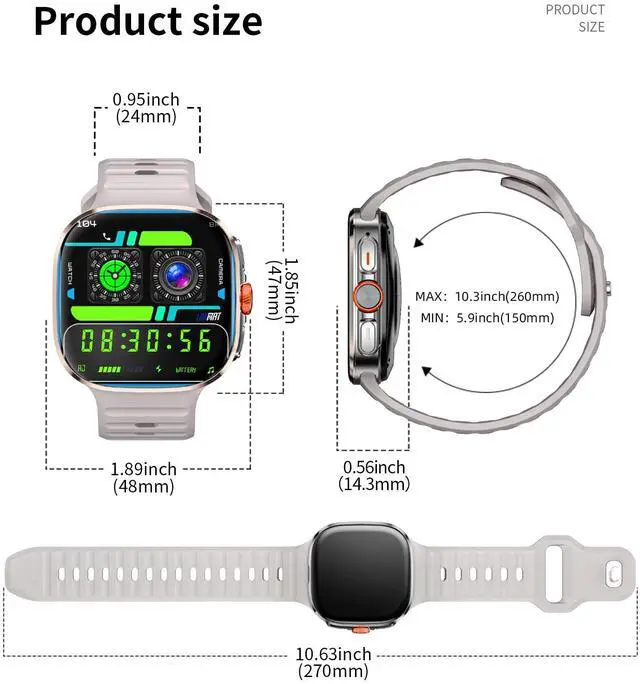 Alt view image 7 of 7 - LOKMAT APPLLP 6 MAX smart phone watch, 4G/5G phone card, full network WiFi, 2.16-inch AMOLED wide screen, 480*480 resolution, pull-out knob HD camera, multi-function black technology watch