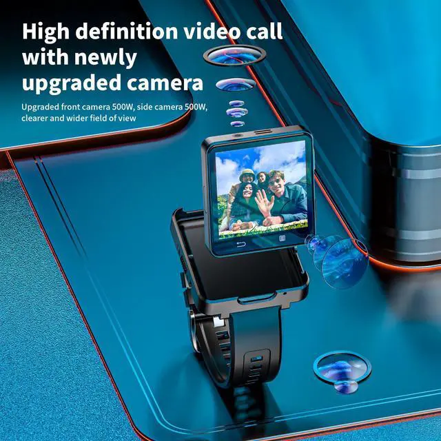 Alt view image 2 of 7 - LOKMAT APPLLP 2 MAX smartwatch 2.64 inch screen, 500W HD camera, detachable mini phone, insertable Sim card, independent call, WiFi Internet access, Android 11, MTK6761 motherboard RAM: 4GB + ROM: 64G