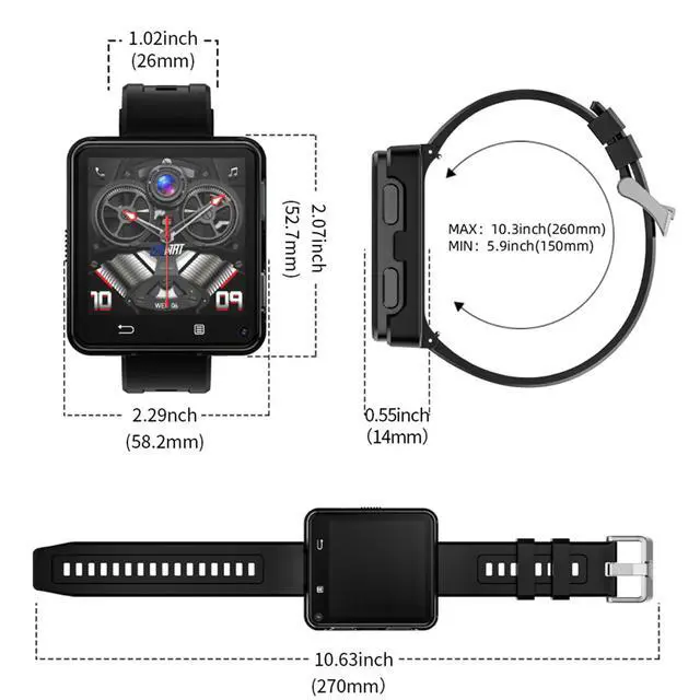 Alt view image 7 of 7 - LOKMAT APPLLP 2 MAX smartwatch 2.64 inch screen, 500W HD camera, detachable mini phone, insertable Sim card, independent call, WiFi Internet access, Android 11, MTK6761 motherboard RAM: 4GB + ROM: 64G
