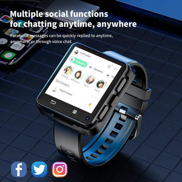 Alt view image 5 of 7 - LOKMAT APPLLP 2 MAX smartwatch 2.64 inch screen, 500W HD camera, detachable mini phone, insertable Sim card, independent call, WiFi Internet access, Android 11, MTK6761 motherboard RAM: 4GB + ROM: 64G