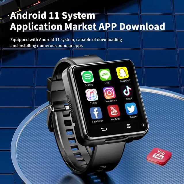 Alt view image 6 of 7 - LOKMAT APPLLP 2 MAX smartwatch 2.64 inch screen, 500W HD camera, detachable mini phone, insertable Sim card, independent call, WiFi Internet access, Android 11, MTK6761 motherboard RAM: 4GB + ROM: 64G
