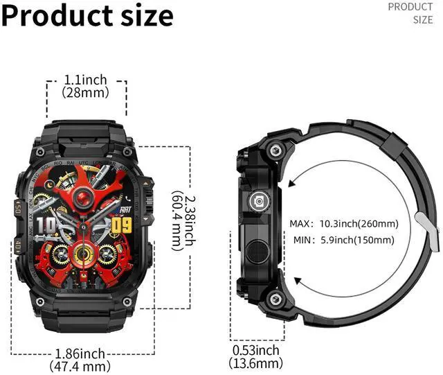 Alt view image 7 of 7 - LOKMAT APPLLP 7 MAX Smartphone Watch, 4G/5G SIM Card, Full Wi-Fi, 2.06-inch AMOLED Widescreen, 410*502 Resolution, Pull-out Knob HD Camera, Multi-function Black Technology Watch